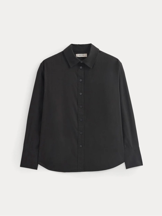 Everlane Tops - Everlane Women's Everyday Shirt in Silky Cotton Black Long Sleeve Top